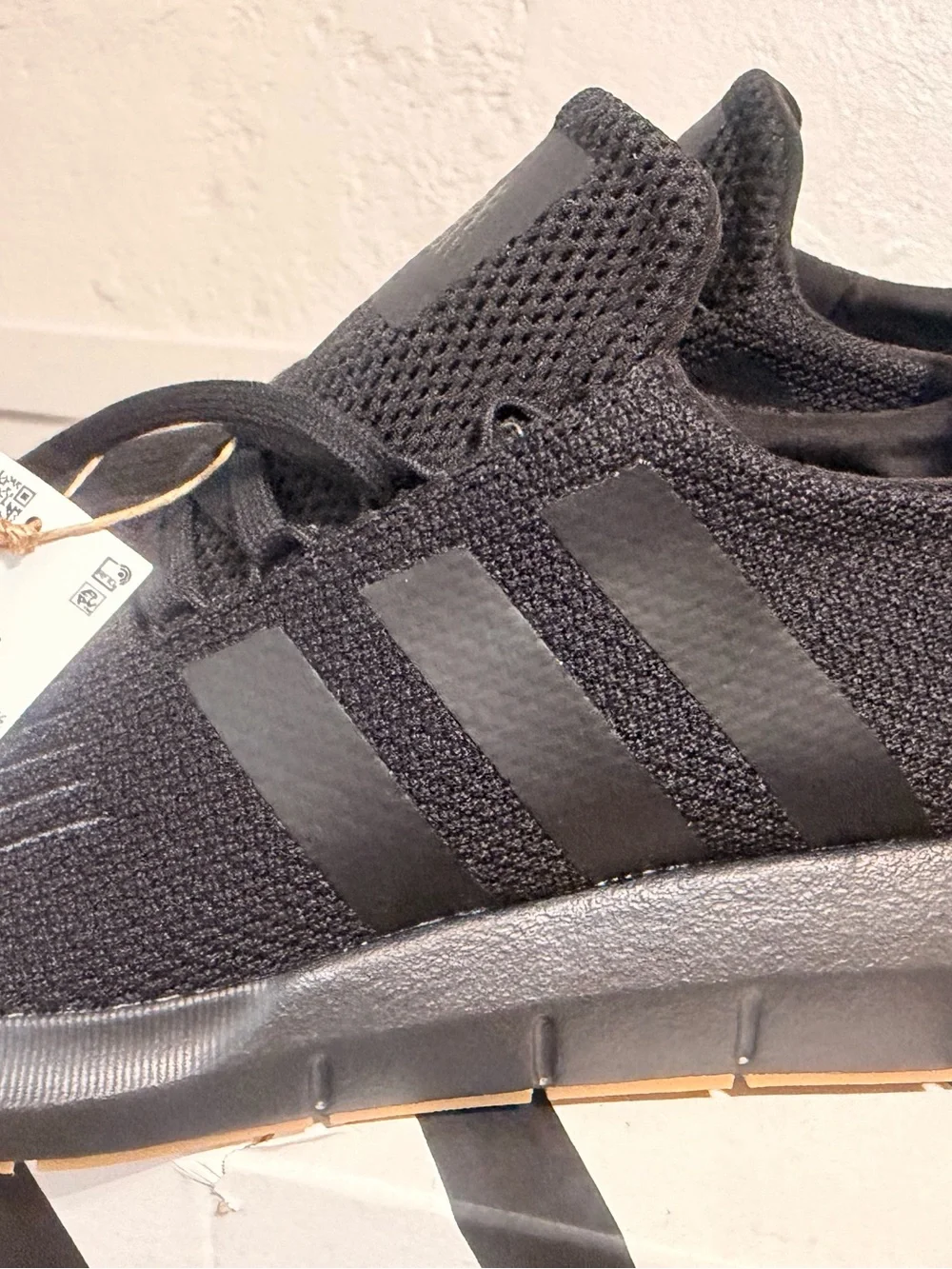 adidas Men’s Black Knit Sneakers with Gum Outsole